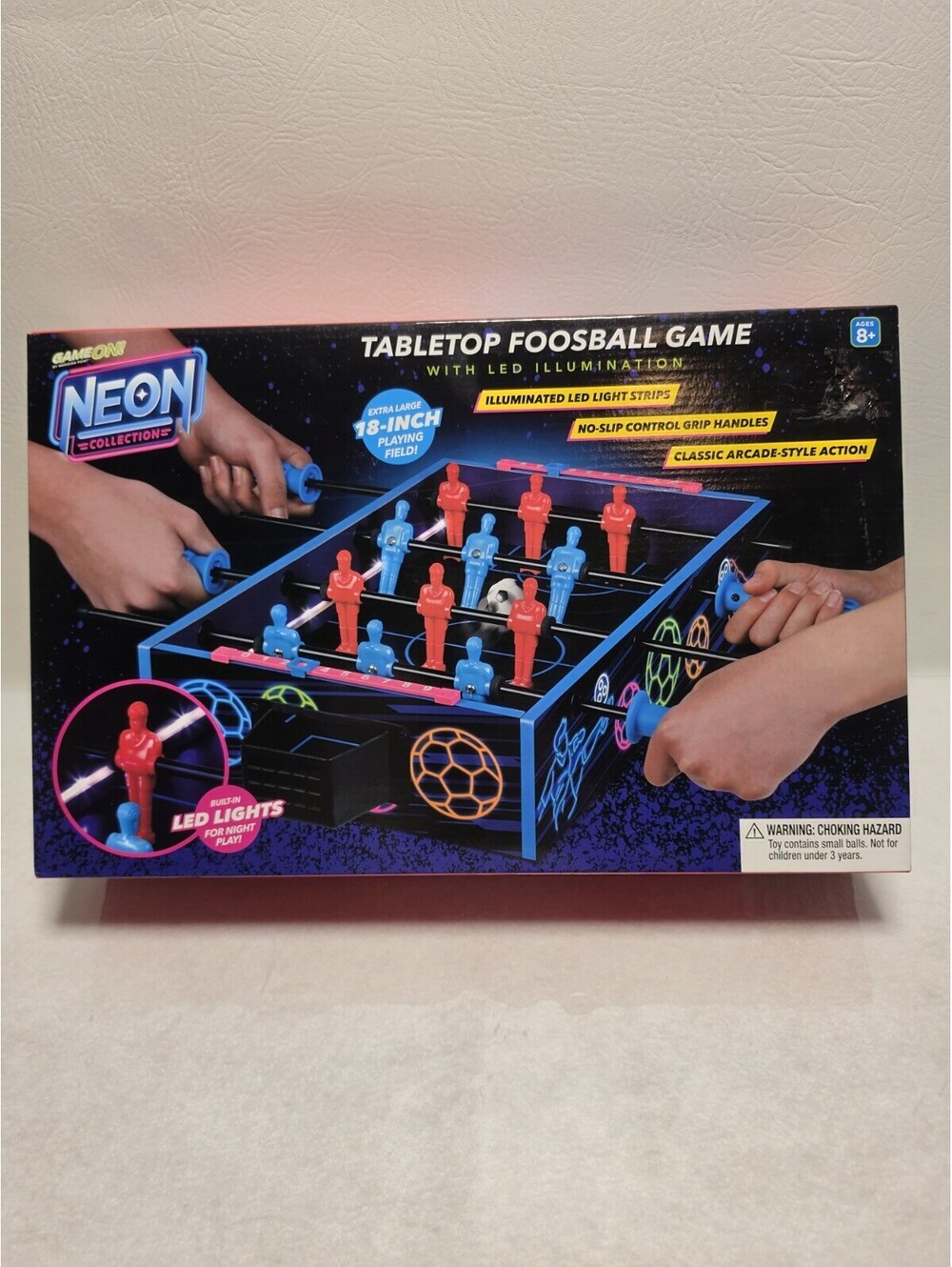 Game On! Neon Tabletop Foosball Game With LED Illumination Factory Sealed NEW /